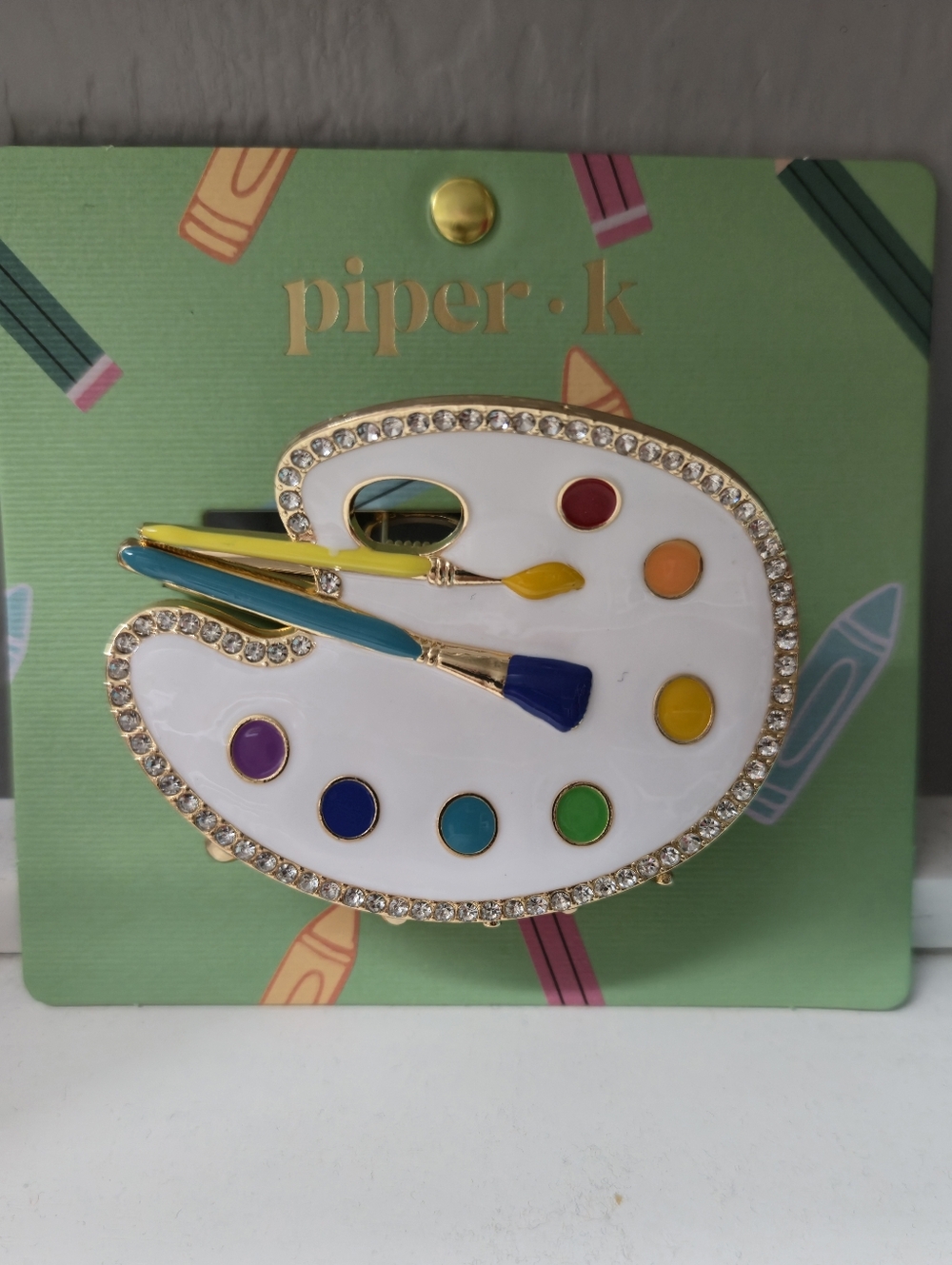 Piper K Artist Paint Palette Hair Clip NWT